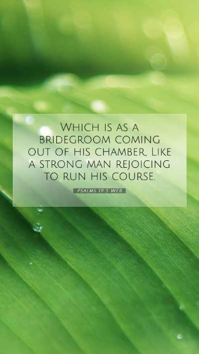 Picture 07 - Psalms 19:5 WEB Mobile Phone Wallpaper - Which is as a bridegroom coming out of his - Mobile Bible Verse Wallpaper