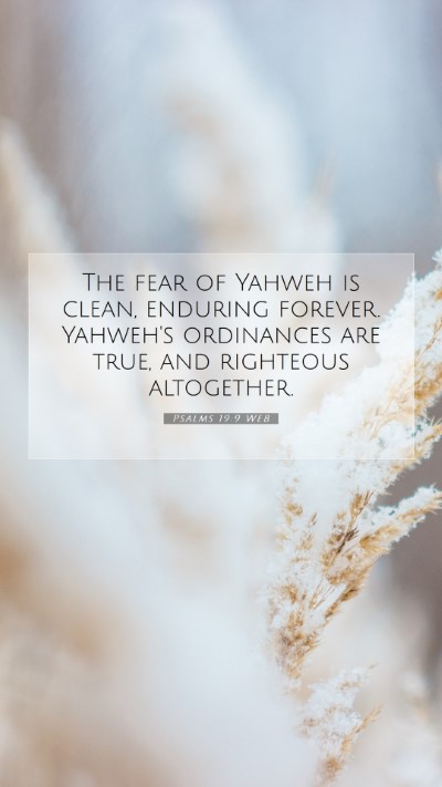 Picture 07 - Psalms 19:9 WEB Mobile Phone Wallpaper - The fear of Yahweh is clean, enduring forever. - Mobile Bible Verse Wallpaper