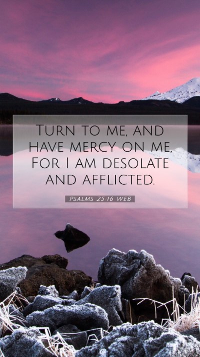 Picture 07 - Psalms 25:16 WEB Mobile Phone Wallpaper - Turn to me, and have mercy on me, For I am - Mobile Bible Verse Wallpaper