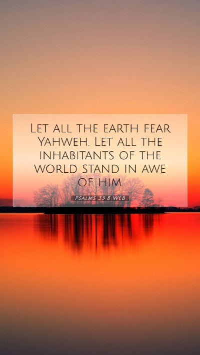 Picture 07 - Psalms 33:8 WEB Mobile Phone Wallpaper - Let all the earth fear Yahweh. Let all the - Mobile Bible Verse Wallpaper
