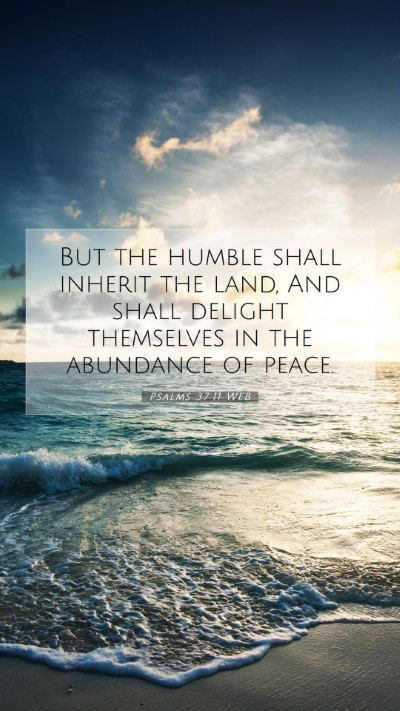 Picture 07 - Psalms 37:11 WEB Mobile Phone Wallpaper - But the humble shall inherit the land, And shall - Mobile Bible Verse Wallpaper
