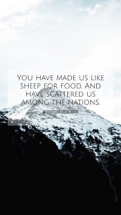 Picture 07 - Psalms 44:11 WEB Mobile Phone Wallpaper - You have made us like sheep for food, And have - Mobile Bible Verse Wallpaper