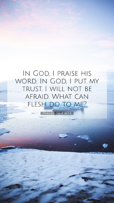 Picture 07 - Psalms 56:4 WEB Mobile Phone Wallpaper - In God, I praise his word. In God, I put my - Mobile Bible Verse Wallpaper