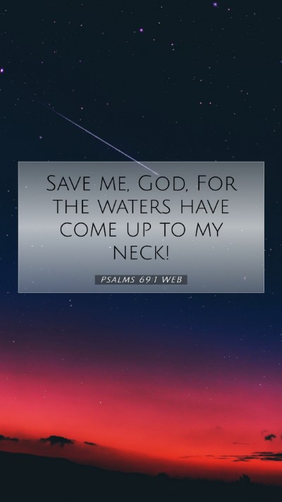 Picture 07 - Psalms 69:1 WEB Mobile Phone Wallpaper - Save me, God, For the waters have come up to my - Mobile Bible Verse Wallpaper