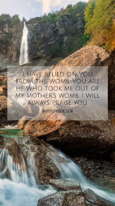 Picture 07 - Psalms 71:6 WEB Mobile Phone Wallpaper - I have relied on you from the womb. You are he - Mobile Bible Verse Wallpaper
