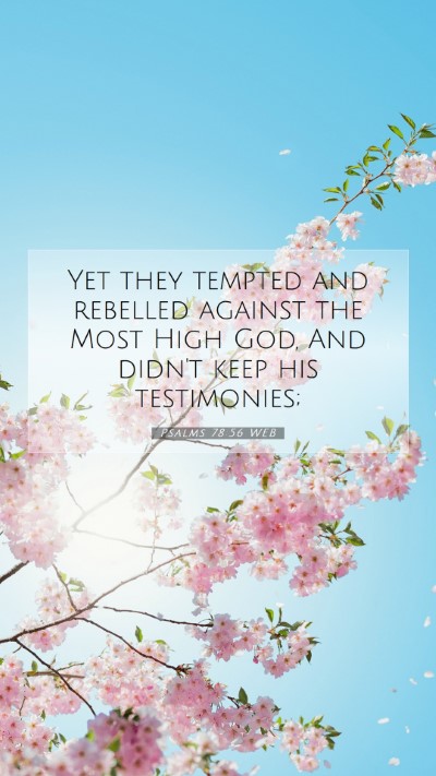 Picture 07 - Psalms 78:56 WEB Mobile Phone Wallpaper - Yet they tempted and rebelled against the Most - Mobile Bible Verse Wallpaper
