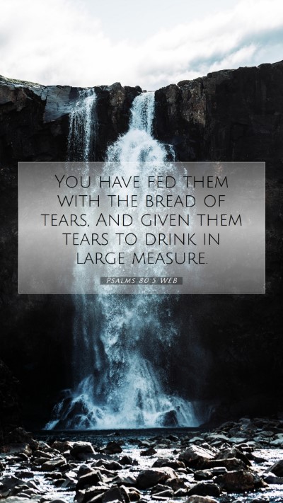 Picture 07 - Psalms 80:5 WEB Mobile Phone Wallpaper - You have fed them with the bread of tears, And - Mobile Bible Verse Wallpaper