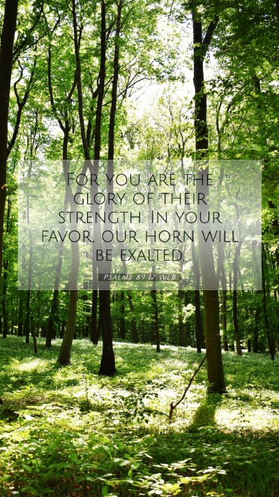 Picture 07 - Psalms 89:17 WEB Mobile Phone Wallpaper - For you are the glory of their strength. In your - Mobile Bible Verse Wallpaper