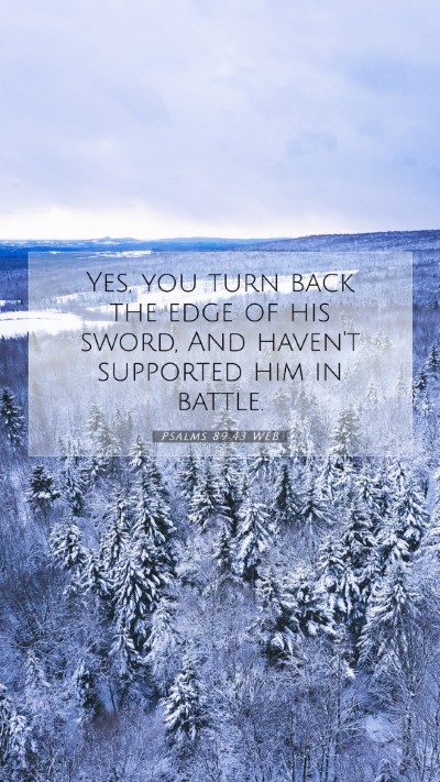 Picture 07 - Psalms 89:43 WEB Mobile Phone Wallpaper - Yes, you turn back the edge of his sword, And - Mobile Bible Verse Wallpaper