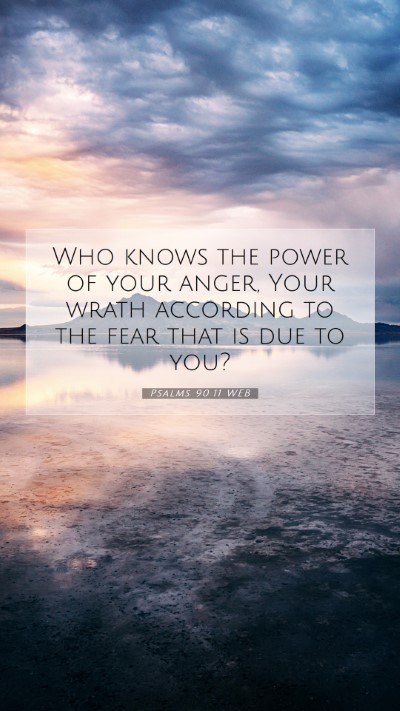 Picture 07 - Psalms 90:11 WEB Mobile Phone Wallpaper - Who knows the power of your anger, Your wrath - Mobile Bible Verse Wallpaper