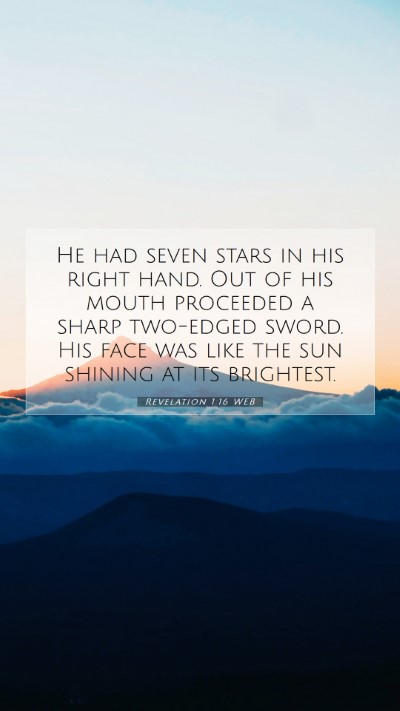 Picture 07 - Revelation 1:16 WEB Mobile Phone Wallpaper - He had seven stars in his right hand. Out of his - Mobile Bible Verse Wallpaper