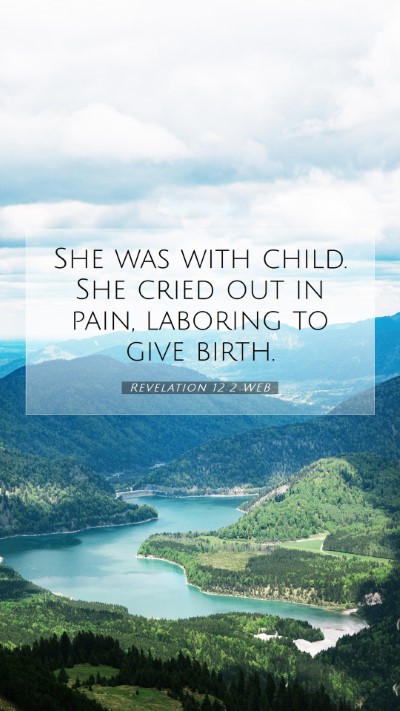 Picture 07 - Revelation 12:2 WEB Mobile Phone Wallpaper - She was with child. She cried out in pain, - Mobile Bible Verse Wallpaper
