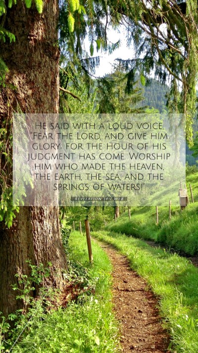 Picture 07 - Revelation 14:7 WEB Mobile Phone Wallpaper - He said with a loud voice, 