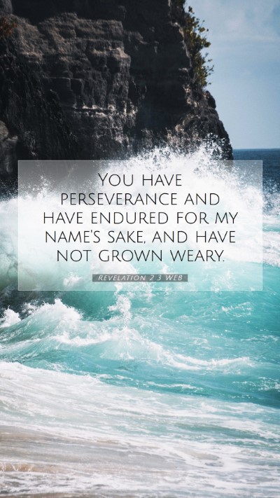Picture 07 - Revelation 2:3 WEB Mobile Phone Wallpaper - You have perseverance and have endured for my - Mobile Bible Verse Wallpaper