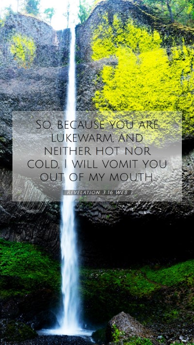 Picture 07 - Revelation 3:16 WEB Mobile Phone Wallpaper - So, because you are lukewarm, and neither hot nor - Mobile Bible Verse Wallpaper