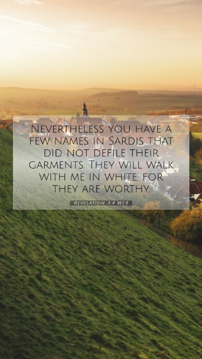Picture 07 - Revelation 3:4 WEB Mobile Phone Wallpaper - Nevertheless you have a few names in Sardis that - Mobile Bible Verse Wallpaper