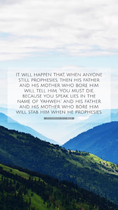Picture 07 - Zechariah 13:3 WEB Mobile Phone Wallpaper - It will happen that, when anyone still - Mobile Bible Verse Wallpaper
