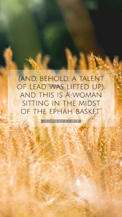 Picture 07 - Zechariah 5:7 WEB Mobile Phone Wallpaper - (and, behold, a talent of lead was lifted up); - Mobile Bible Verse Wallpaper