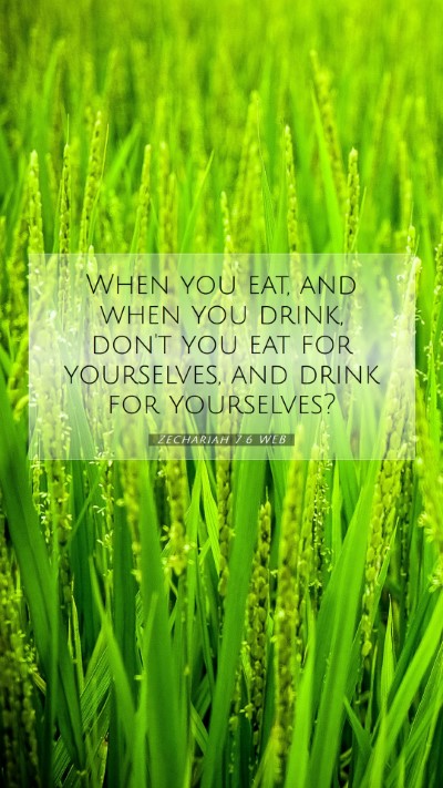 Picture 07 - Zechariah 7:6 WEB Mobile Phone Wallpaper - When you eat, and when you drink, don't you eat - Mobile Bible Verse Wallpaper